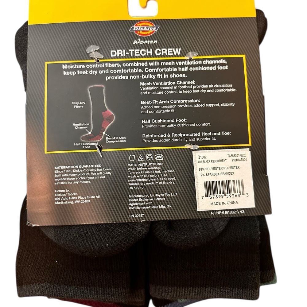 NWT W Dickies Athletic Crew Socks - Picture 4 of 4